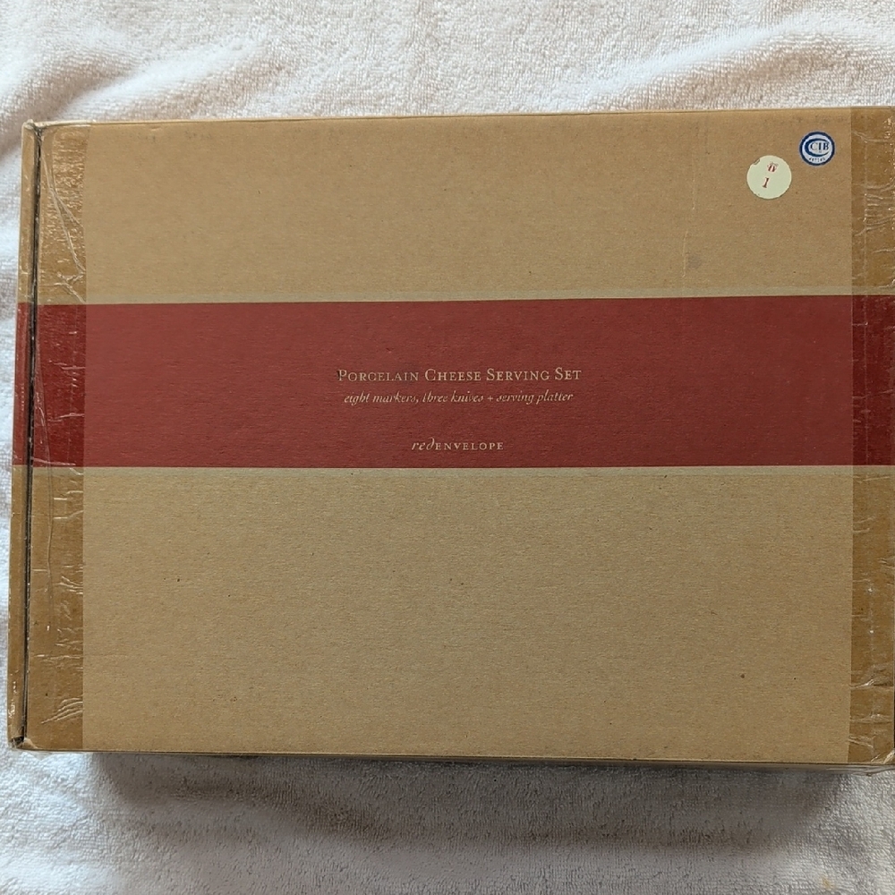 Red Envelope porcelain cheese serving set